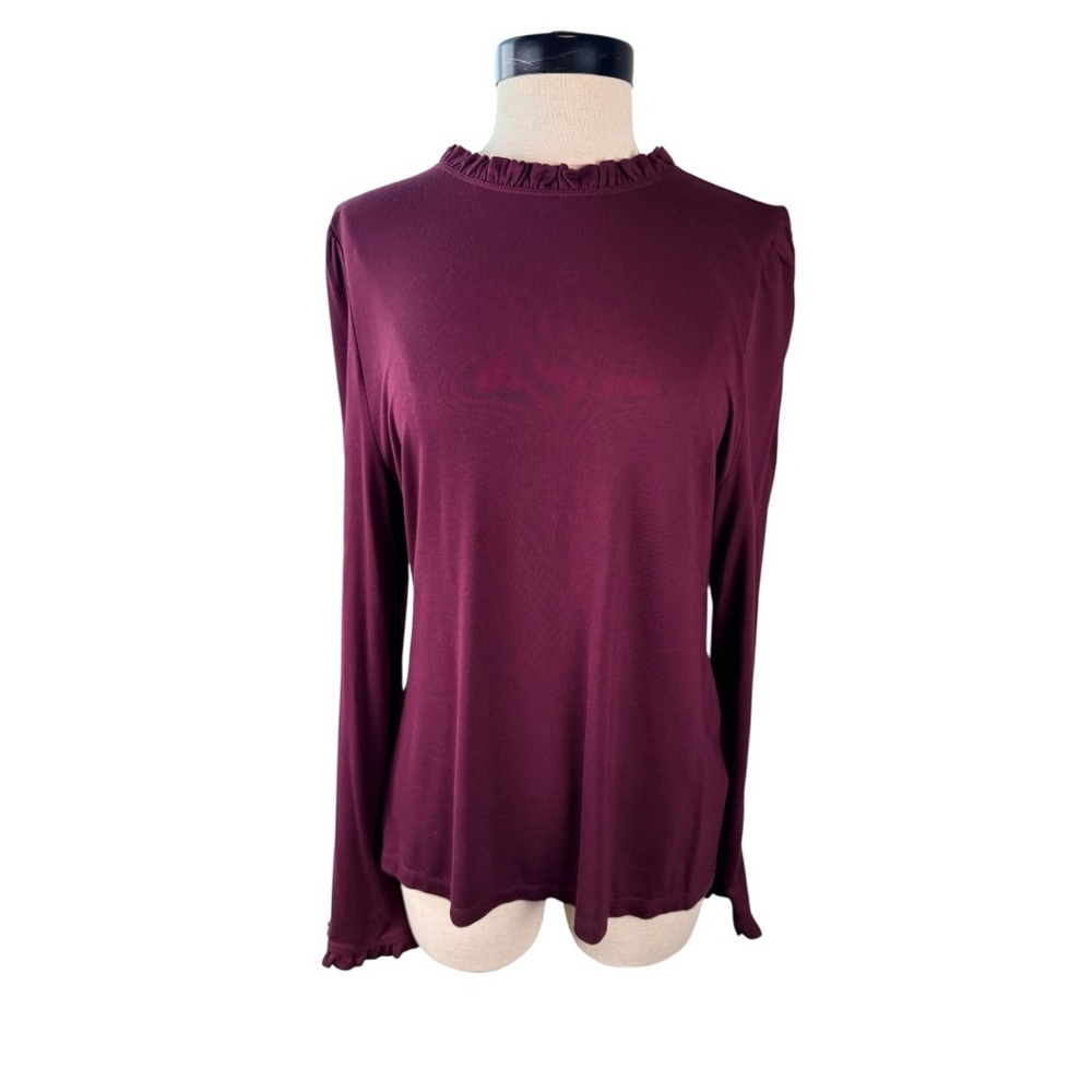 Chic Maroon Long Sleeve Women's Top
